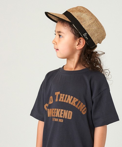 &yam(アンドヤム)の「ブランドロゴ入りサマーキャスケット(キャスケット・キッズ・ベージュ/ブラック/ホワイト・S/M)」の8枚目の写真