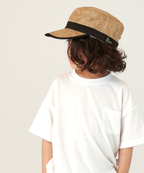 &yam(アンドヤム)の「ブランドロゴ入りサマーキャスケット(キャスケット・キッズ・ベージュ/ブラック/ホワイト・S/M)」の11枚目の写真