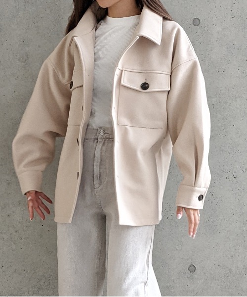 Per sist ence（パーシエンス）の「Per sist ence/パーシエンス　ウールライク CPOジャケット（その他アウター・レディース・ブラック/ベージュ/アイボリー/モカ・FREE）」の8枚目の写真