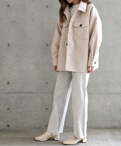 Per sist ence（パーシエンス）の「Per sist ence/パーシエンス　ウールライク CPOジャケット（その他アウター・レディース・ブラック/ベージュ/アイボリー/モカ・FREE）」の9枚目の写真