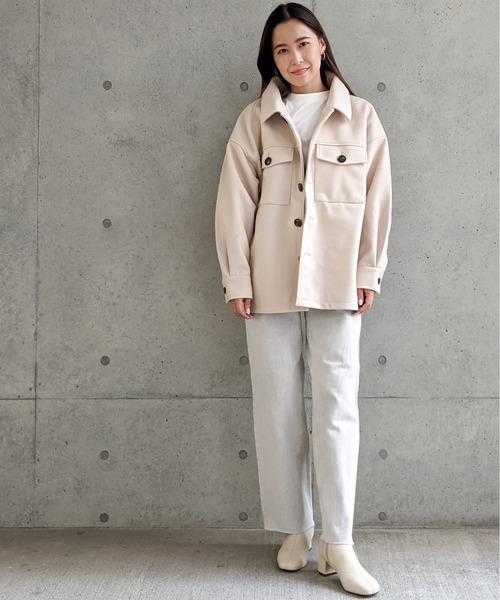 Per sist ence（パーシエンス）の「Per sist ence/パーシエンス　ウールライク CPOジャケット（その他アウター・レディース・ブラック/ベージュ/アイボリー/モカ・FREE）」の5枚目の写真