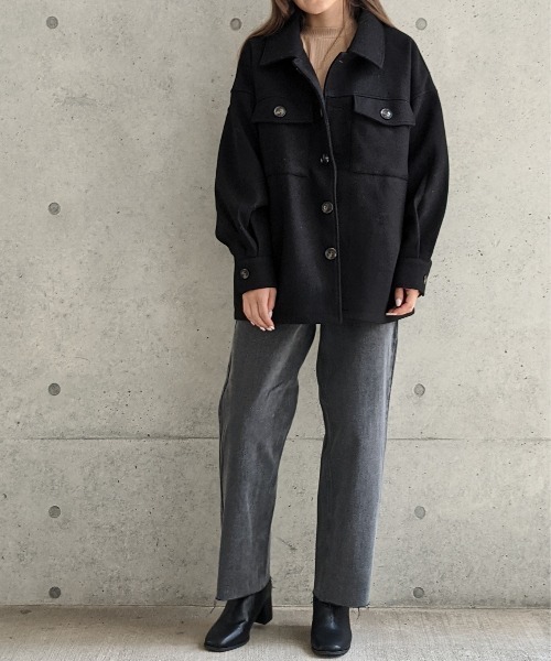 Per sist ence（パーシエンス）の「Per sist ence/パーシエンス　ウールライク CPOジャケット（その他アウター・レディース・ブラック/ベージュ/アイボリー/モカ・FREE）」の16枚目の写真