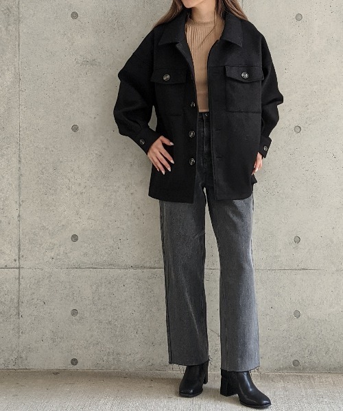 Per sist ence（パーシエンス）の「Per sist ence/パーシエンス　ウールライク CPOジャケット（その他アウター・レディース・ブラック/ベージュ/アイボリー/モカ・FREE）」の18枚目の写真