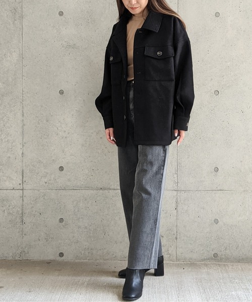 Per sist ence（パーシエンス）の「Per sist ence/パーシエンス　ウールライク CPOジャケット（その他アウター・レディース・ブラック/ベージュ/アイボリー/モカ・FREE）」の21枚目の写真