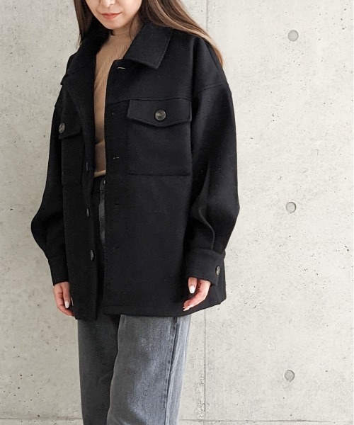 Per sist ence（パーシエンス）の「Per sist ence/パーシエンス　ウールライク CPOジャケット（その他アウター・レディース・ブラック/ベージュ/アイボリー/モカ・FREE）」の22枚目の写真