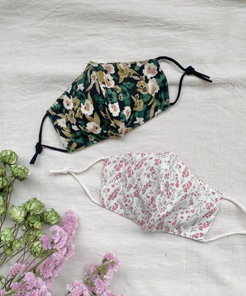 idem(イデム)の「idem silk flower mask/シルクフラワーマスク(マスク・レディース・ブラック/アイボリー/グリーン・FREE)」の4枚目の写真