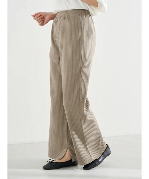 earth music&ecology（アースミュージックアンドエコロジー）の「リブストレートパンツ ＊（その他パンツ・レディース・ホワイト系その他2/グレイッシュベージュ/ブラック・FREE）」の9枚目の写真