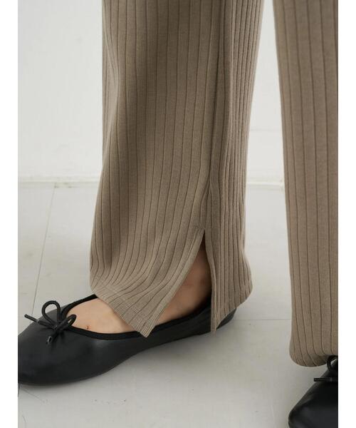 earth music&ecology（アースミュージックアンドエコロジー）の「リブストレートパンツ ＊（その他パンツ・レディース・ホワイト系その他2/グレイッシュベージュ/ブラック・FREE）」の12枚目の写真