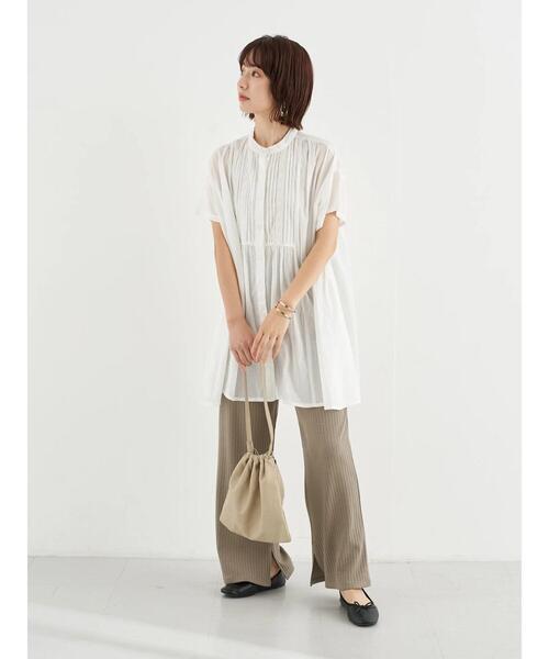 earth music&ecology（アースミュージックアンドエコロジー）の「リブストレートパンツ ＊（その他パンツ・レディース・ホワイト系その他2/グレイッシュベージュ/ブラック・FREE）」の13枚目の写真