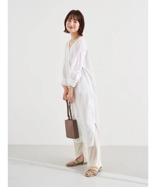 earth music&ecology（アースミュージックアンドエコロジー）の「リブストレートパンツ ＊（その他パンツ・レディース・ホワイト系その他2/グレイッシュベージュ/ブラック・FREE）」の19枚目の写真