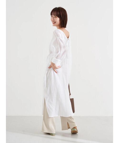 earth music&ecology（アースミュージックアンドエコロジー）の「リブストレートパンツ ＊（その他パンツ・レディース・ホワイト系その他2/グレイッシュベージュ/ブラック・FREE）」の20枚目の写真