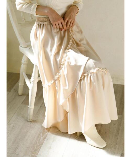 SLURR（スラ―）の「フリルロングスカート（スカート・レディース・アイボリー/モカ・FREE）」の21枚目の写真