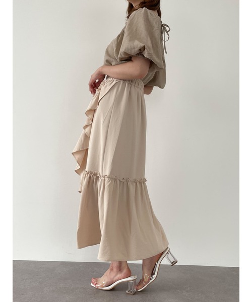 SLURR（スラ―）の「フリルロングスカート（スカート・レディース・アイボリー/モカ・FREE）」の14枚目の写真