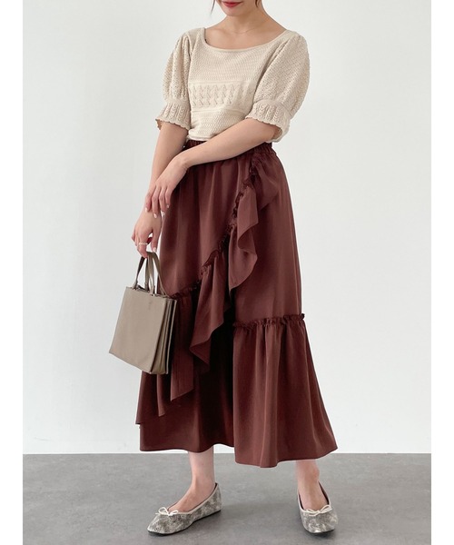 SLURR（スラ―）の「フリルロングスカート（スカート・レディース・アイボリー/モカ・FREE）」の18枚目の写真