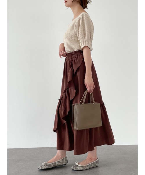 SLURR（スラ―）の「フリルロングスカート（スカート・レディース・アイボリー/モカ・FREE）」の19枚目の写真