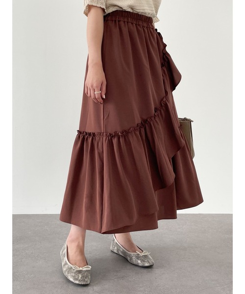 SLURR（スラ―）の「フリルロングスカート（スカート・レディース・アイボリー/モカ・FREE）」の17枚目の写真