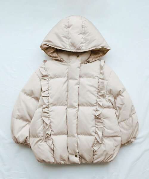 apres les cours（アプレレクール）の「肩フリルダウンジャケット_撥水加工（ダウンジャケット/コート・キッズ・ベージュ/ピンク・140/120/100）」の16枚目の写真