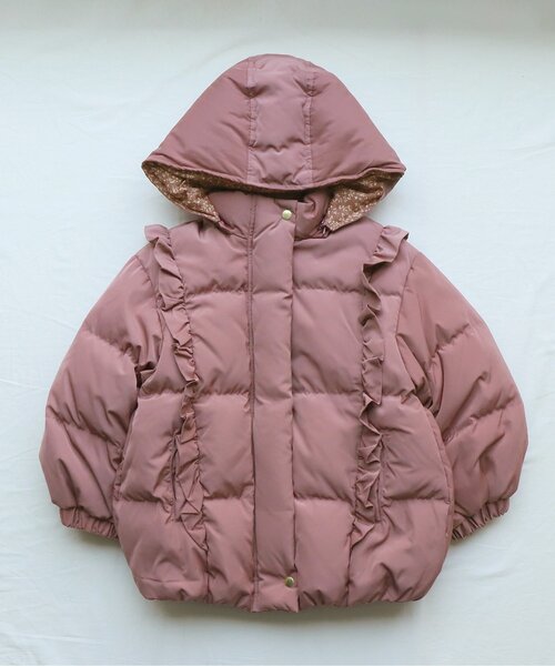 apres les cours（アプレレクール）の「肩フリルダウンジャケット_撥水加工（ダウンジャケット/コート・キッズ・ベージュ/ピンク・140/120/100）」の7枚目の写真
