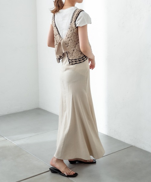 mystic(ミスティック)の「クロシェ編みニットビスチェ(ベスト・レディース・ブラウン/ベージュ/ブルー・FREE)」の12枚目の写真