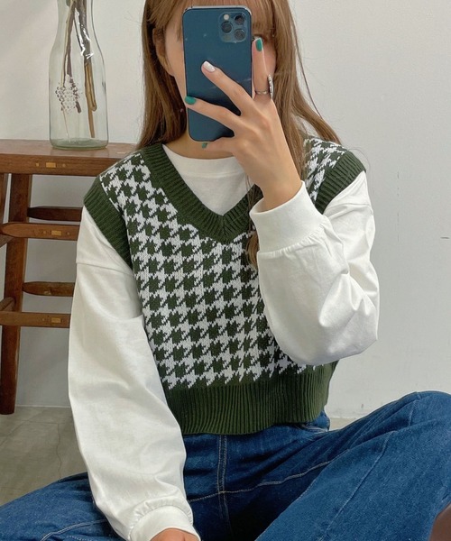 WEGO(ウィゴー)の「WEGO/コンパクトニットベスト(ベスト・レディース・その他1/その他2/その他3/その他4/アニマル/マルチ/その他5/その他11/その他12/その他13/その他6/その他7/その他8/その他9/その他10/その他14/その他17/その他16/その他15/その他19/その他20/その他21/その他18・FREE)」の10枚目の写真