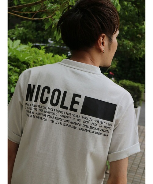 NICOLE CLUB FOR MEN（ニコルクラブフォーメン）の「ロゴプリントポケットＴシャツ（Tシャツ/カットソー・メンズ・ホワイト/ライトグレー/ブラック/テラコッタ・M/L/LL）」の3枚目の写真