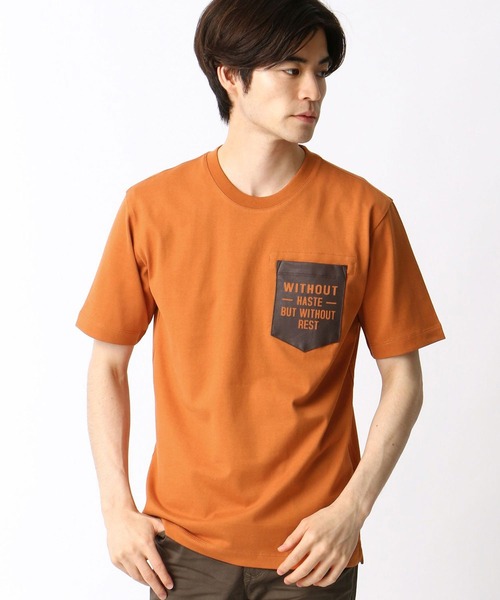 NICOLE CLUB FOR MEN（ニコルクラブフォーメン）の「ロゴプリントポケットＴシャツ（Tシャツ/カットソー・メンズ・ホワイト/ライトグレー/ブラック/テラコッタ・M/L/LL）」の6枚目の写真