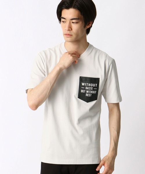 NICOLE CLUB FOR MEN（ニコルクラブフォーメン）の「ロゴプリントポケットＴシャツ（Tシャツ/カットソー・メンズ・ホワイト/ライトグレー/ブラック/テラコッタ・M/L/LL）」の7枚目の写真