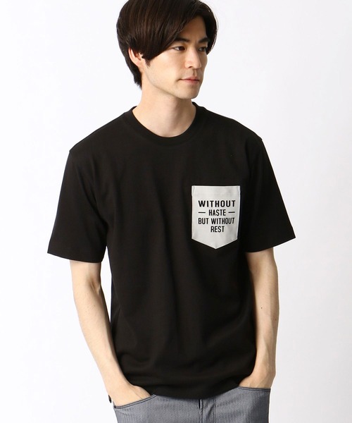 NICOLE CLUB FOR MEN（ニコルクラブフォーメン）の「ロゴプリントポケットＴシャツ（Tシャツ/カットソー・メンズ・ホワイト/ライトグレー/ブラック/テラコッタ・M/L/LL）」の8枚目の写真