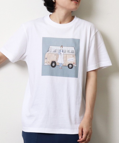 salle de bal(サルデバル)の「salle de bal / サルデバル salle de bal x ハマダユウヤ イラストプリントTシャツ(Tシャツ/カットソー・レディース・その他2/その他1・M)」の2枚目の写真
