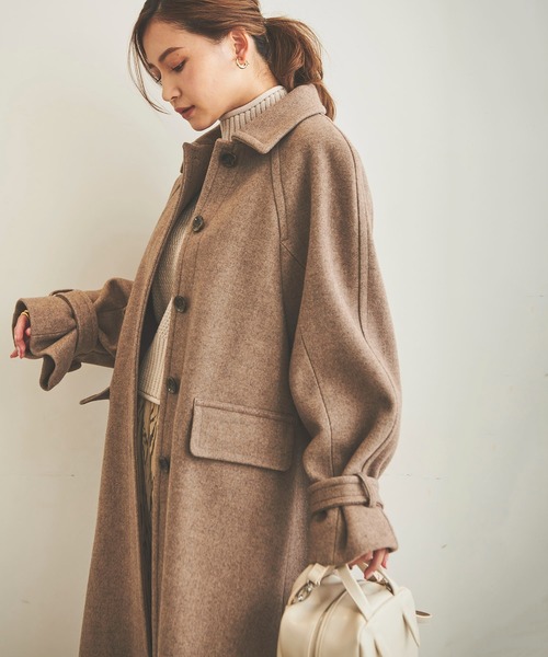 FREE'S MART(フリーズマート)の「【Sシリーズ対応】◆ジャージメルトンステンカラーコート(ステンカラーコート・レディース・オフホワイト/ピンク/ライム/モカ・SMALL/MEDIUM)」の14枚目の写真