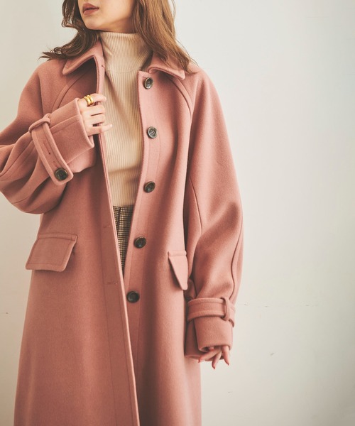 FREE'S MART(フリーズマート)の「【Sシリーズ対応】◆ジャージメルトンステンカラーコート(ステンカラーコート・レディース・オフホワイト/ピンク/ライム/モカ・SMALL/MEDIUM)」の13枚目の写真