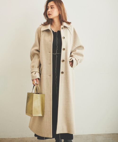 FREE'S MART(フリーズマート)の「【Sシリーズ対応】◆ジャージメルトンステンカラーコート(ステンカラーコート・レディース・オフホワイト/ピンク/ライム/モカ・SMALL/MEDIUM)」の11枚目の写真