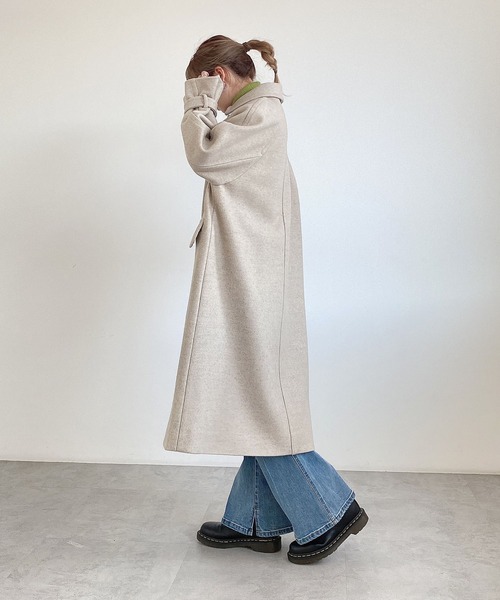 FREE'S MART(フリーズマート)の「【Sシリーズ対応】◆ジャージメルトンステンカラーコート(ステンカラーコート・レディース・オフホワイト/ピンク/ライム/モカ・SMALL/MEDIUM)」の19枚目の写真