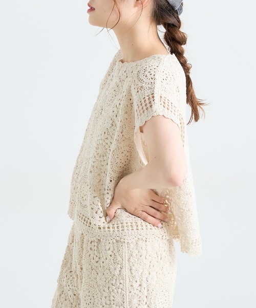 PUAL CE CIN（ピュアルセシン）の「コード糸レースプルオーバー（ニット/セーター・レディース・ブラック/グレー/ナチュラル・FREE）」の22枚目の写真