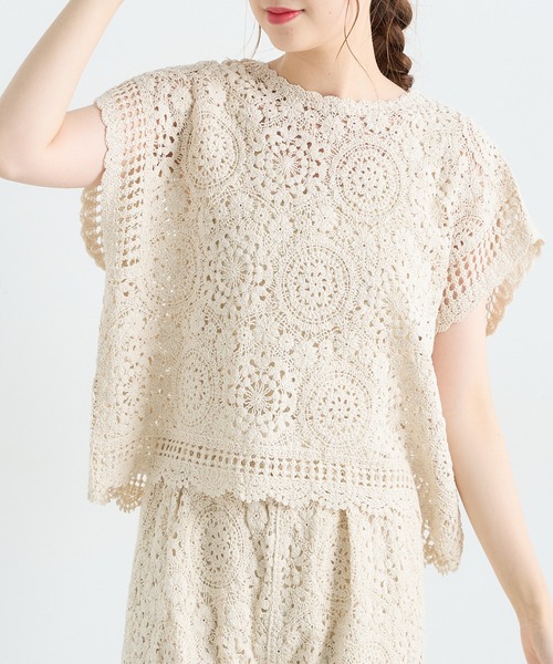 PUAL CE CIN（ピュアルセシン）の「コード糸レースプルオーバー（ニット/セーター・レディース・ブラック/グレー/ナチュラル・FREE）」の13枚目の写真