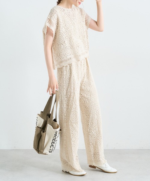 PUAL CE CIN（ピュアルセシン）の「コード糸レースプルオーバー（ニット/セーター・レディース・ブラック/グレー/ナチュラル・FREE）」の14枚目の写真