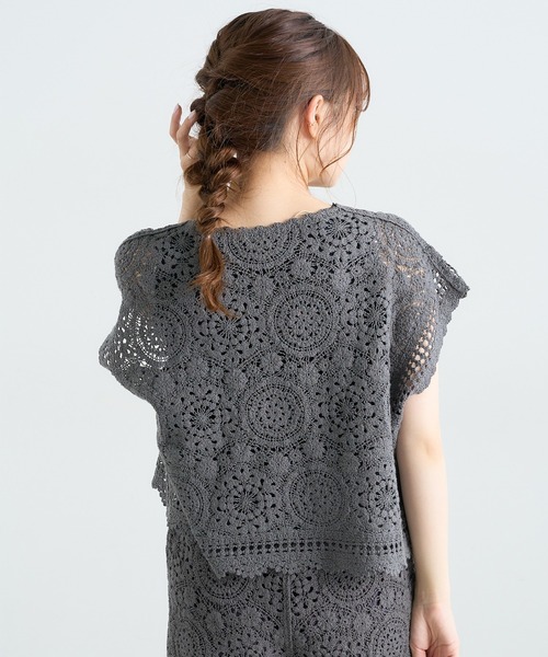 PUAL CE CIN（ピュアルセシン）の「コード糸レースプルオーバー（ニット/セーター・レディース・ブラック/グレー/ナチュラル・FREE）」の19枚目の写真