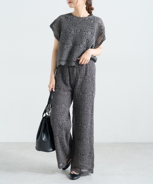 PUAL CE CIN（ピュアルセシン）の「コード糸レースプルオーバー（ニット/セーター・レディース・ブラック/グレー/ナチュラル・FREE）」の15枚目の写真