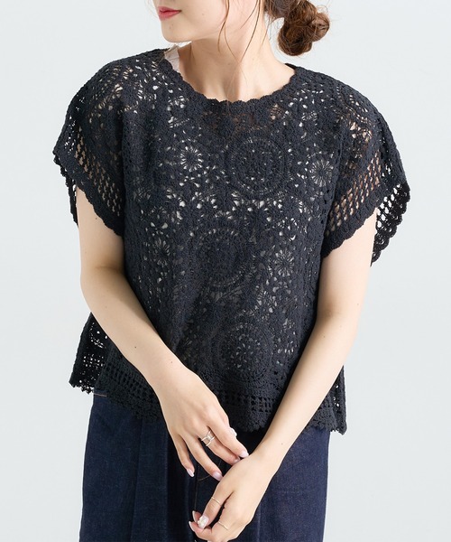 PUAL CE CIN（ピュアルセシン）の「コード糸レースプルオーバー（ニット/セーター・レディース・ブラック/グレー/ナチュラル・FREE）」の20枚目の写真