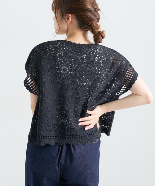 PUAL CE CIN（ピュアルセシン）の「コード糸レースプルオーバー（ニット/セーター・レディース・ブラック/グレー/ナチュラル・FREE）」の16枚目の写真