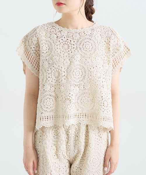 PUAL CE CIN（ピュアルセシン）の「コード糸レースプルオーバー（ニット/セーター・レディース・ブラック/グレー/ナチュラル・FREE）」の21枚目の写真