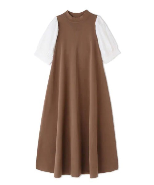 N.(N. Natural Beauty Basic)(エヌエヌナチュラルビューティーベーシック)の「◆ボリュームパフニットワンピース(ワンピース・レディース・ブラック/モカ・MEDIUM)」の13枚目の写真