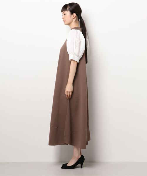 N.(N. Natural Beauty Basic)(エヌエヌナチュラルビューティーベーシック)の「◆ボリュームパフニットワンピース(ワンピース・レディース・ブラック/モカ・MEDIUM)」の17枚目の写真