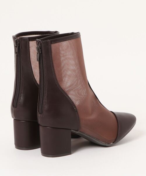 Shoes in Closet（シューズインクローゼット）の「スクエアトゥ シアーチュール メッシュ ブーツ 1869WB（ブーツ・レディース・アイボリー/ブラック/ダークブラウン/グレー・3L/M/XS/L/LL/S）」の5枚目の写真