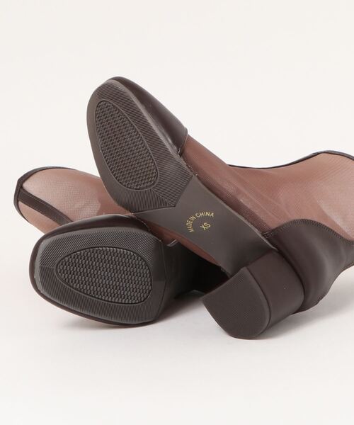 Shoes in Closet（シューズインクローゼット）の「スクエアトゥ シアーチュール メッシュ ブーツ 1869WB（ブーツ・レディース・アイボリー/ブラック/ダークブラウン/グレー・3L/M/XS/L/LL/S）」の6枚目の写真