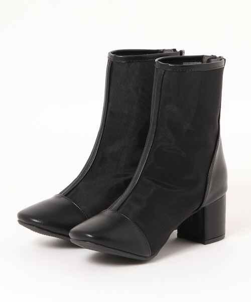 Shoes in Closet（シューズインクローゼット）の「スクエアトゥ シアーチュール メッシュ ブーツ 1869WB（ブーツ・レディース・アイボリー/ブラック/ダークブラウン/グレー・3L/M/XS/L/LL/S）」の11枚目の写真