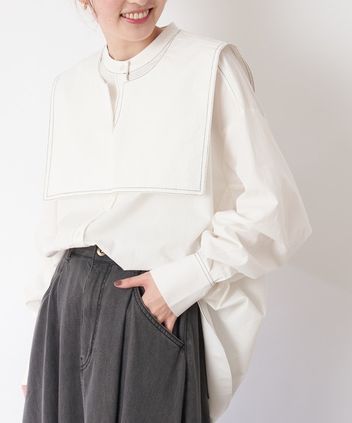 CIAOPANIC TYPY（チャオパニックティピー）の「【2WAY】セーラーカラーブラウス（シャツ/ブラウス・レディース・ブラック/ピンク/ホワイト・ONE SIZE）」の18枚目の写真