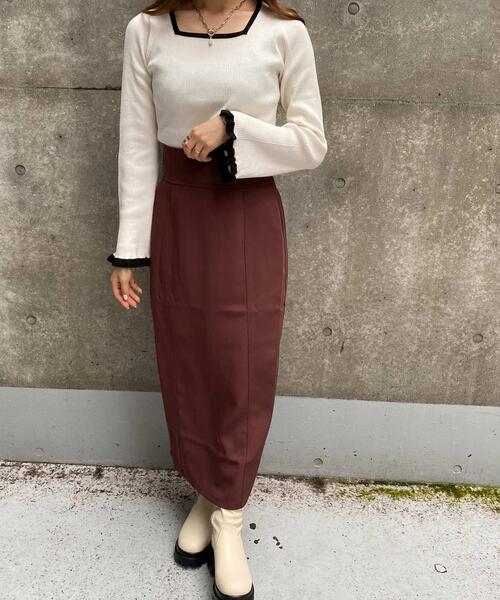 INGNI（イング）の「ツイルナロー／スカート（スカート・レディース・グリーン/ボルドー/ブラウン/ブラック/ブラック系その他/アイボリー系・FREE）」の16枚目の写真