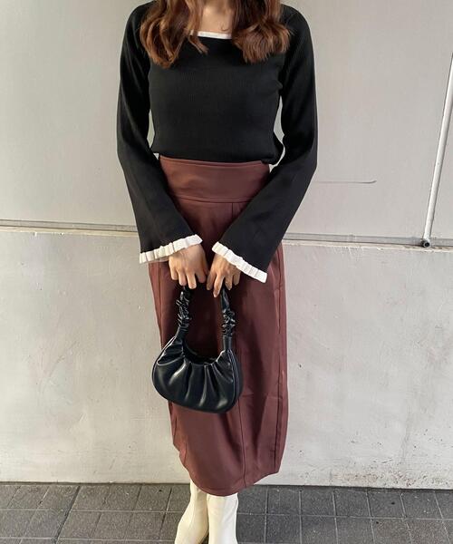 INGNI（イング）の「ツイルナロー／スカート（スカート・レディース・グリーン/ボルドー/ブラウン/ブラック/ブラック系その他/アイボリー系・FREE）」の19枚目の写真