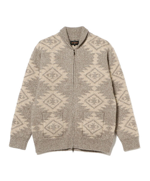 BEAMS PLUS（ビームスプラス）の「BEAMS PLUS / 5ゲージ スノーパターン ジップ ニット ブルゾン（ニット/セーター・メンズ・ベージュ/ブラウン・LARGE/MEDIUM/X-LARGE/SMALL）」の20枚目の写真